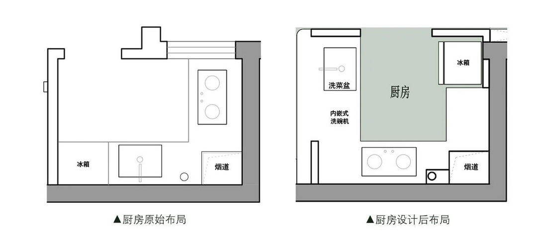 餐厨隔而不断，轻盈恬静奶油风